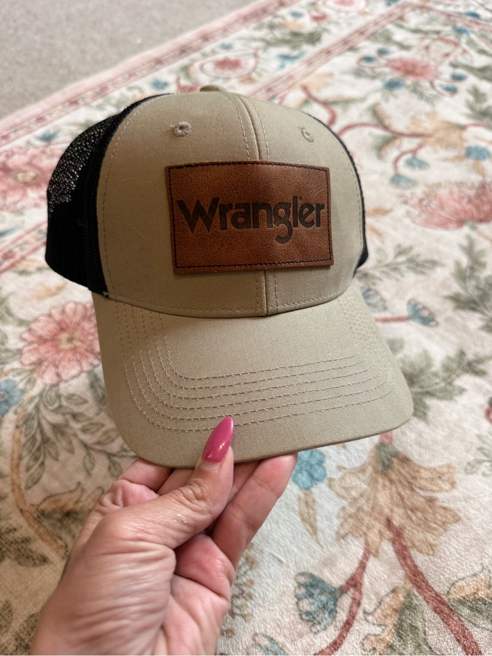 Wrangler Black Trucker Hat with White Sweatband